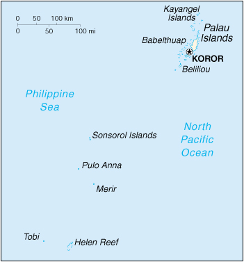 [Country map of Palau]