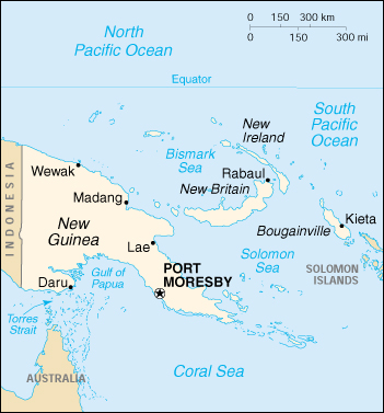 [Country map of Papua New Guinea]