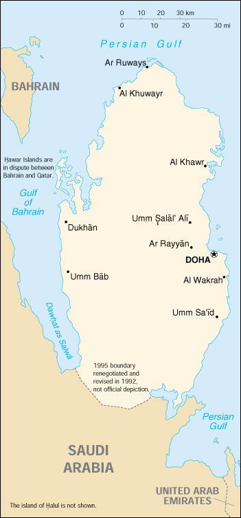 [Country map of Qatar]