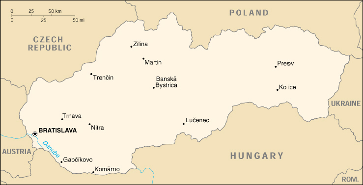 [Country map of Slovakia]