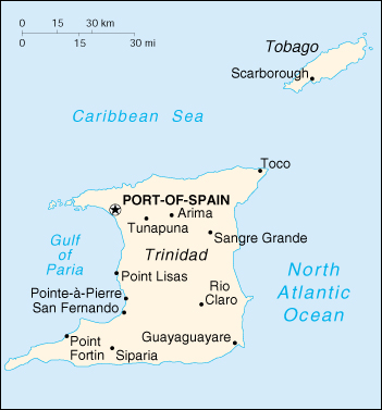 [Country map of Trinidad and Tobago]