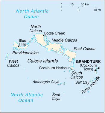 [Country map of Turks and Caicos Islands]