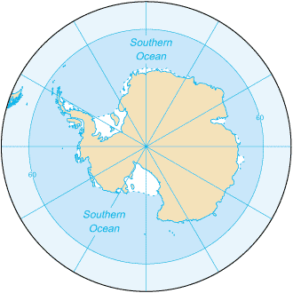 Map of Southern Ocean