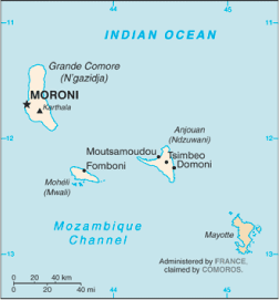 Map of Comoros