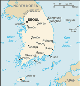 Map of Korea, South