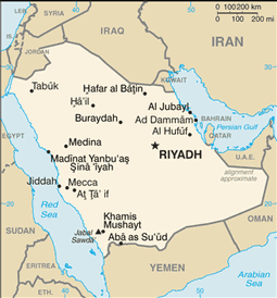 Map of Saudi Arabia