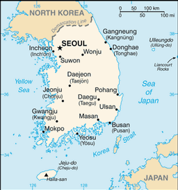 Map of Korea, South