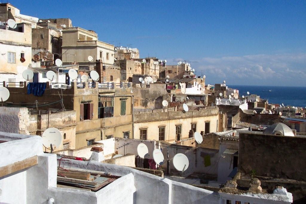 Satellite dishes are ubiquitous in Algiers.