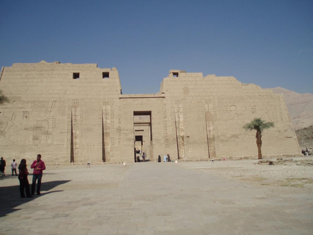 Pylons of the Mortuary Temple of Ramses III at Medinet Habu. The reliefs describe the pharaoh's military campaigns.