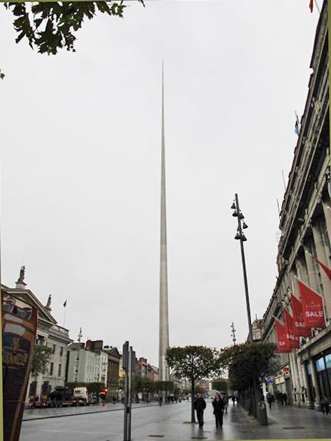 The Spire on O'Connell Street in Dublin near the General Post Office was erected in 2003. The 120 m- (394 ft-) high structure is also known as "The Tower of Light." It replaced a pillar with a statue of England's Lord Nelson that was destroyed in 1966, 50 years after the Easter Uprising.