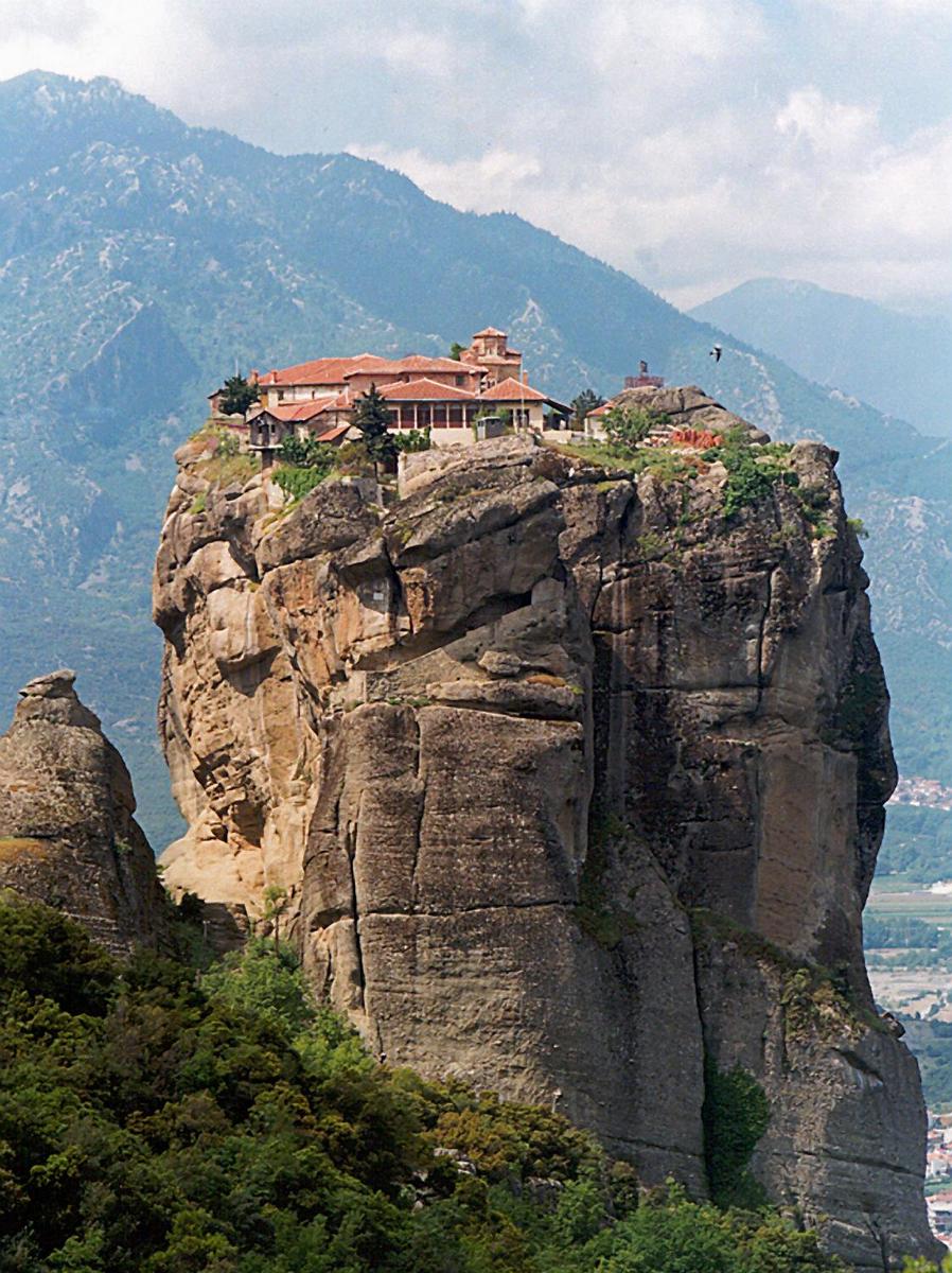 Agio Triada Monastery is one of six remaining monasteries in the Meteora region that are listed as UNESCO World Heritage sites. Each of these monasteries is built on a natural sandstone pillar.
