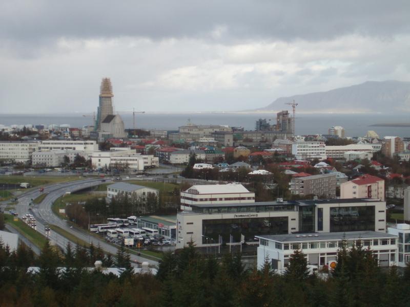 View of Reykjavik from Perlan Hill.