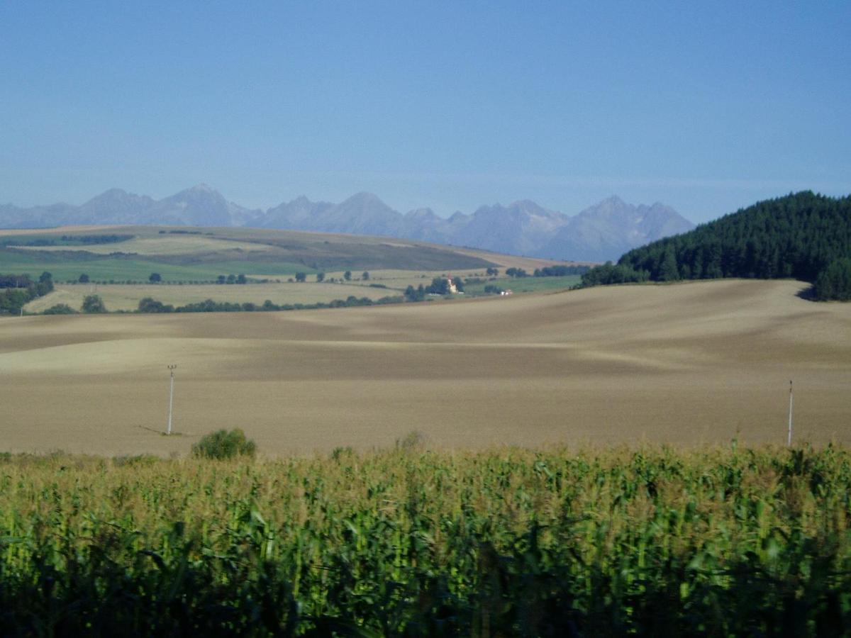 The Slovakian countryside, with the Tatra mountains visible in the distance.