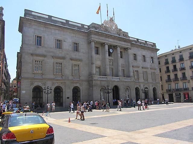 The facade of the City Hall in Barcelona.