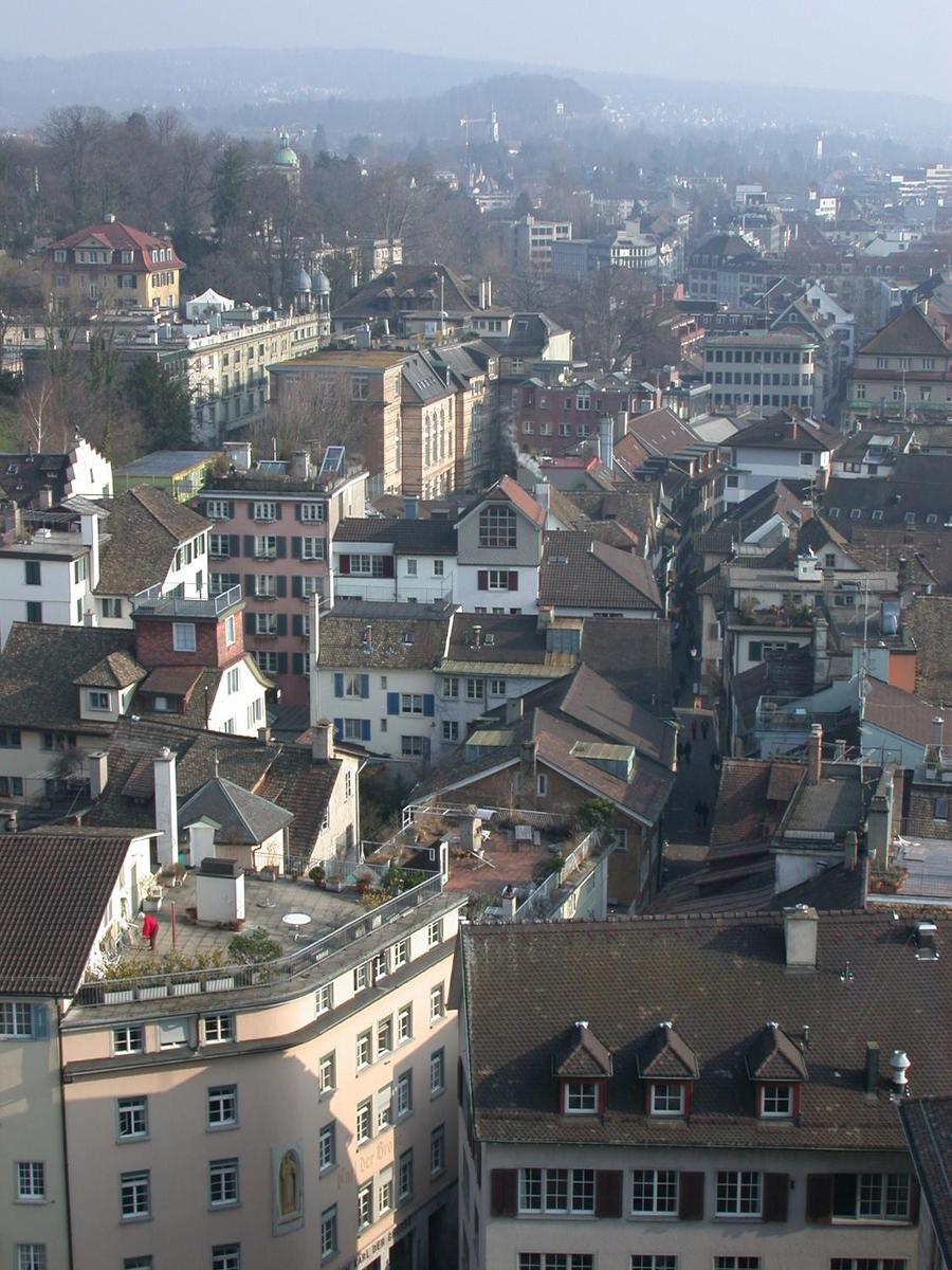 Aerial view of Zurich.