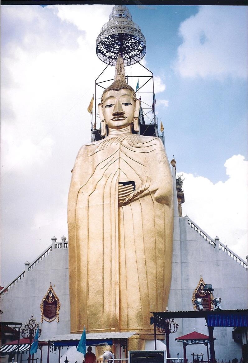Standing Buddha at Wat (Temple) Ubtgarawugan in Bangkok.