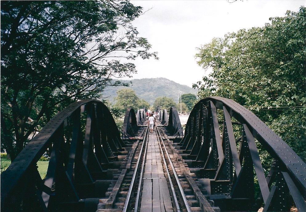Burma Railway bridge over the Khwae Yai River at Kanchanaburi (the original "Bridge Over the River Kwai").
