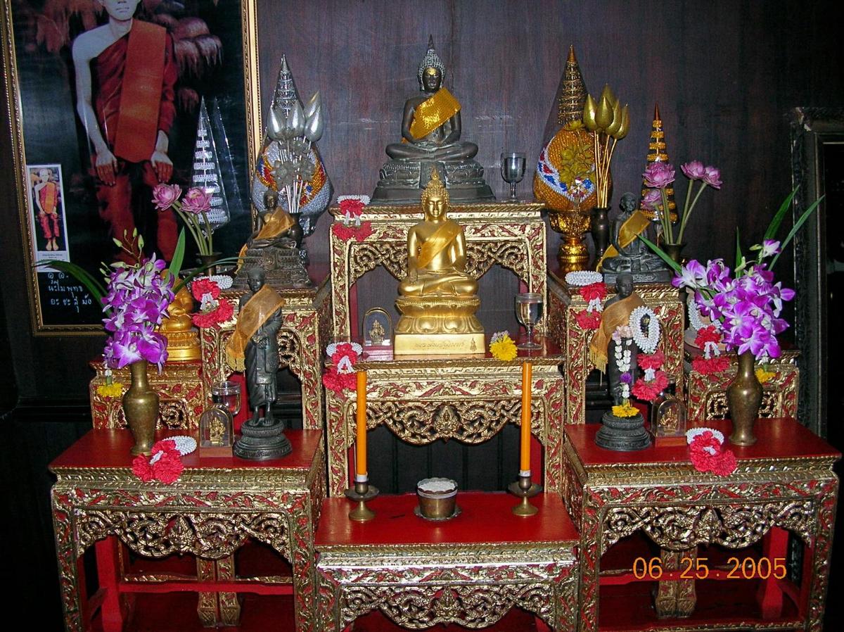 A Buddhist altar in Bangkok.