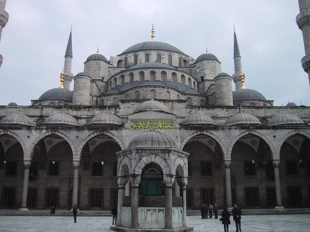 The Sultan Ahmed Mosque (also known as the Blue Mosque) in Istanbul is the national mosque of Turkey.