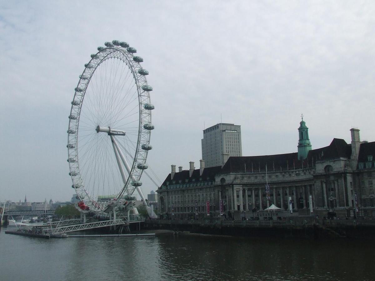 The London Eye, also known as the Millennium Wheel, is the tallest Ferris wheel in Europe (135 m). The Eye carries 32 sealed and air-conditioned egg-shaped passenger capsules, each of which can hold 25 persons.