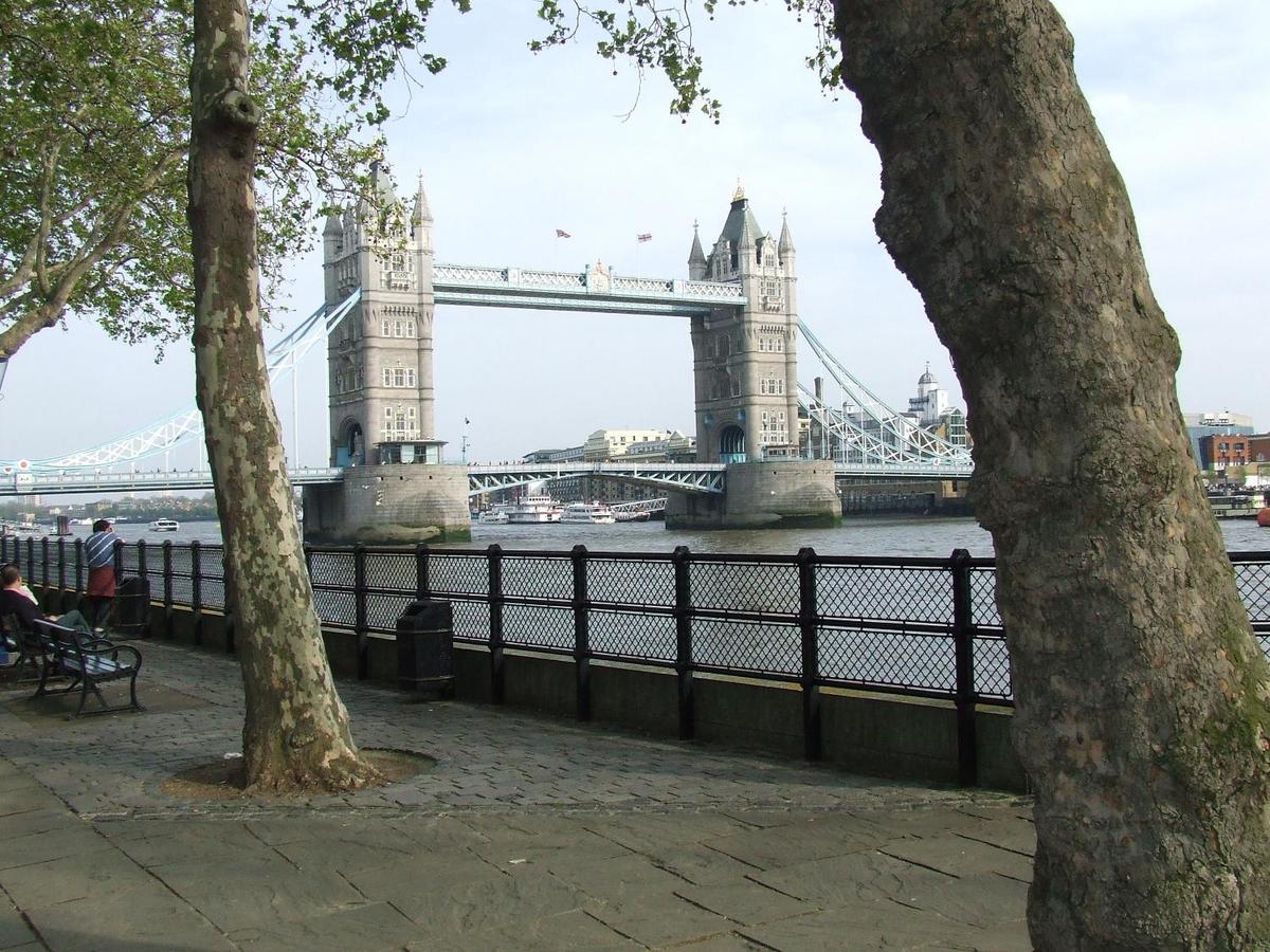 Tower Bridge over the River Thames in London gets its name from the nearby Tower of London. Officially opened in 1894, it has become an iconic symbol of the city.