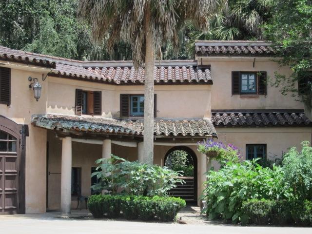 Courtyard at Pinewood Estate on the grounds of Bok Tower Gardens, Lake Wales, Florida.