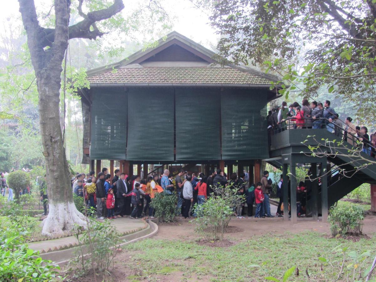 Outdoor office used by Ho Chi Minh, on display in the Presidential Palace area near Ba Dinh Square in Hanoi.