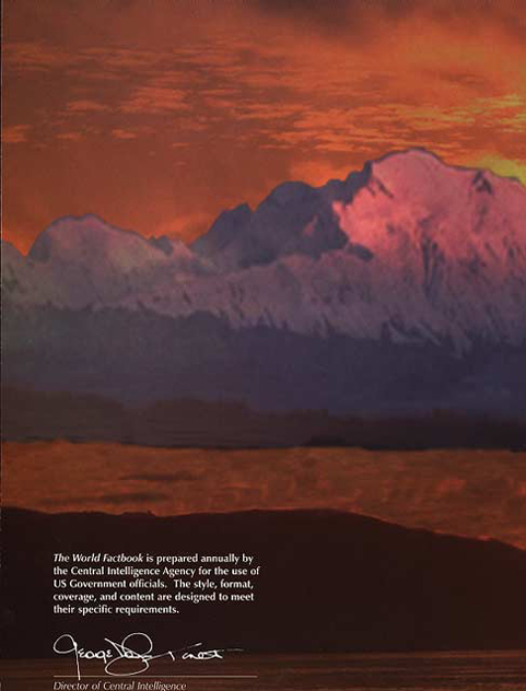 1998 World Factbook Back Cover
