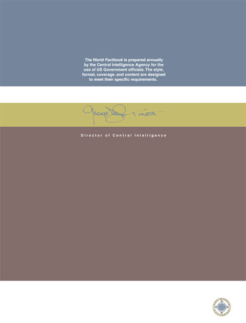 2003 World Factbook Back Cover
