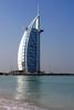 The Burj-al-Arab Hotel in Dubai is one of the world's tallest hotels. Its distinctive shape is meant to mimic an Arab dhow (sailing vessel).