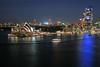 Night at Circular Quay in Sydney. View includes the Central Business District, Circular Quay, and the Sydney Opera House.
