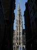 The imposing main tower of the Stadhuis in Brussels.