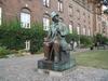 Statue of Denmark's most beloved author, Hans Christian Andersen, in the town hall square in Copenhagen.