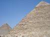 The Pyramid of Khafre retains a bit of the original outer limestone covering at its peak.