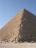 The Great Pyramid of Giza, built for the Pharaoh Khufu, is the only one of the Seven Wonders of the Ancient World that survives. Constructed of an estimated 23 million limestone blocks, it took some 20 years to build and it was completed in about 2540 B.C. Some of the white casing stones that covered the completed pyramid can still be seen at its base. Thousands of skilled laborers participated in the pyramid&apos;s construction; they lived and died near the building site.