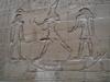 Reliefs showing the god Horus defeating his uncle Seth at the Temple of Horus at Edfu. The reliefs probably were damaged by early Christians to remove faces and hands.