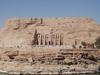 The Temple of Queen Nefertari at Abu Simbel. The temple was dedicated to the god, Hathor. The temple stands 100 m (328 ft) to the right of the Temple of Ramses II. It is fronted by six colossal 10-meter (33-foot) statues of Ramses II and Nefertari. It was unusual that the two statues of the queen were the same height as the four statues of the king. It also was unusual that a temple was dedicated to a queen.