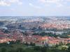 A view of Prague as seen from Castle Hill. The famous Charles Bridge over the Vltava (Moldau) River may be seen in the center of the image. 