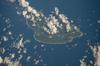 The State of Kosrae is the easternmost of the four states that make up the Federated States of Micronesia; it includes the main island of Kosrae and about a dozen nearby islands and islets. The island is located approximately 600 Km (370 mi) north of the equator, between Guam and the Hawaiian Islands. Its land area is approximately 110 sq km (42 sq mi). Image courtesy of NASA.  