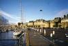 View of the marina outside the walled city of Saint-Malo in Brittany. The city began as a 6th century monastic settlement. Over time its citizens developed a reputation for asserting their autonomy. From 1490-93, Saint-Malo declared itself an independent republic. During the 16th-18th centuries, it was famous as the home of the corsairs (French privateers). Jacques Cartier, the French explorer, called Saint-Malo home. The first colonists of the Falkland Islands came from Saint-Malo.