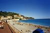 A beach at Nice. The city is a major tourist center and a leading resort along the French Riviera.