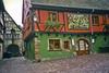 Colorful house in the medieval Alsatian town of Riquewihr. The locale is renowned not only for its historic architecture, but also for the fine wines it produces.