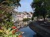 Walkway along the Ill River in Strasbourg.