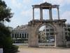 Hadrian&apos;s Arch in downtown Athens was built in A.D. 131 or 132 to honor the Roman Emperor Hadrian, possibly for restoring much of the city and completing the nearby Temple of Olympian Zeus. The Parthenon and Acropolis can be seen in the left background. 