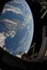The Caribbean island of Hispaniola, jointly occupied by Haiti and the Dominican Republic, dominates this space station view of the earth. Haiti, with its northern and southern pincer-like peninsulas, takes up the western third of the island, while the Dominican Republic occupies the triangular eastern two-thirds. Haiti's capital of Port-au-Prince lies at the eastern end of the notch-like bay named Canal de Saint-Marc. Photo courtesy of NASA.