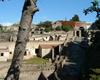 A view of some of the ruins at Pompeii, buried in the eruption of Mt. Vesuvius in A.D. 79 and not rediscovered until the 18th century.