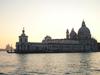 A view of the Basilica di Santa Maria della Salute (Basilica of St. Mary of Health) in Venice, a church constructed as a votive offering for the city&apos;s deliverance from a particularly devastating plague in 1630. Construction began in 1631 but was not completed until five decades later, in 1681. 