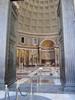 Interior of the Pantheon in Rome. The dome was one of the most important Roman architectural achievements. It is the largest masonry vault built is a perfect semi sphere (the diameter is equal to the interior height - 43.3 m (142 ft)).  Light is provided by an oculus, a 9 m (29.5 ft) opening in the dome.