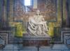 Pieta by Michelangelo in Saint Peter&apos;s Basilica in Rome. The sculpture was created from 1498 to 1499 of Carrara marble when the sculptor was only 25 years old.