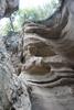 Layered rocks along the trail in Hell&apos;s Gate Gorge, Hell&apos;s Gate National Park.